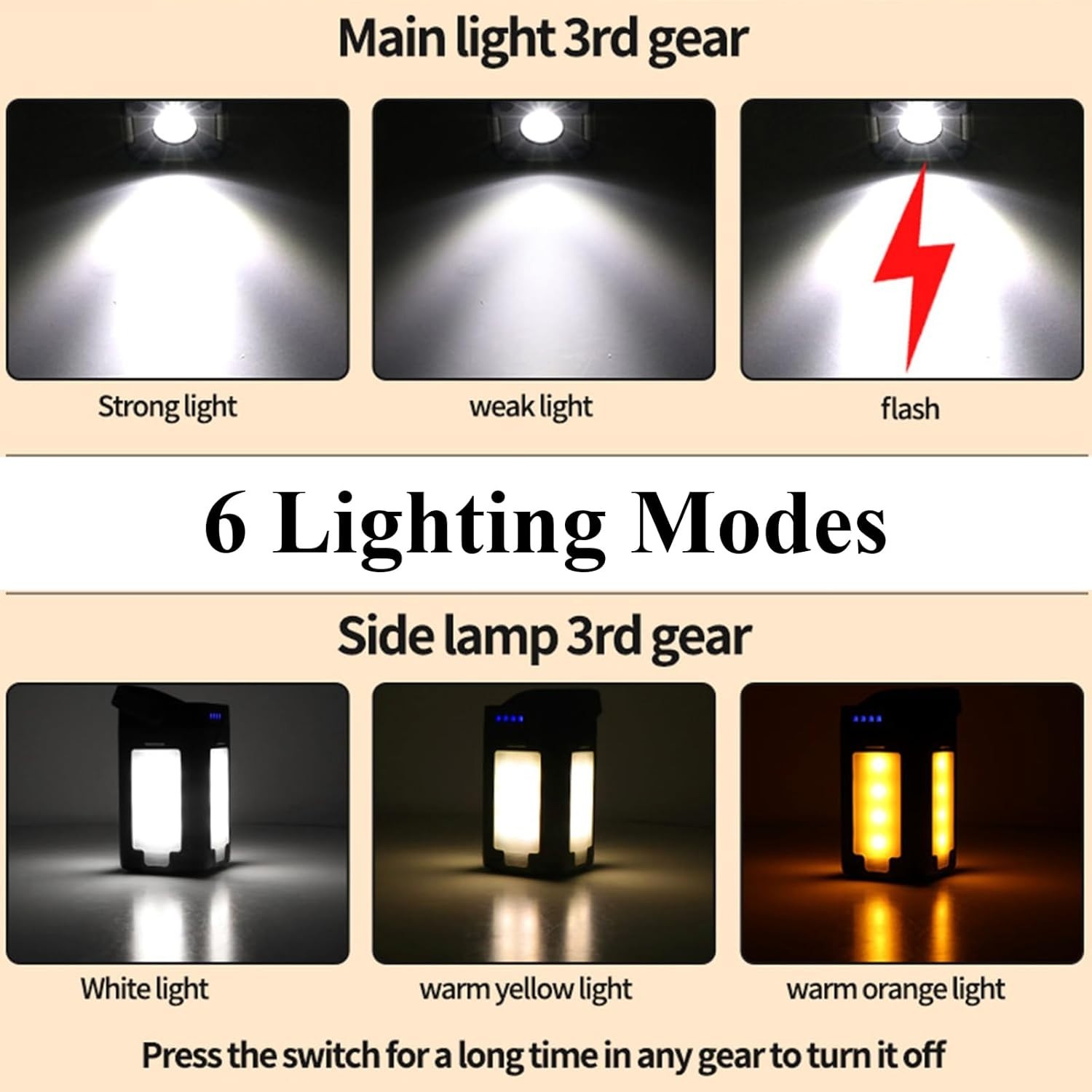 2 Pack Solar Powered Camping Lantern Lamp Rechargeable Waterproof Outdoor Lights