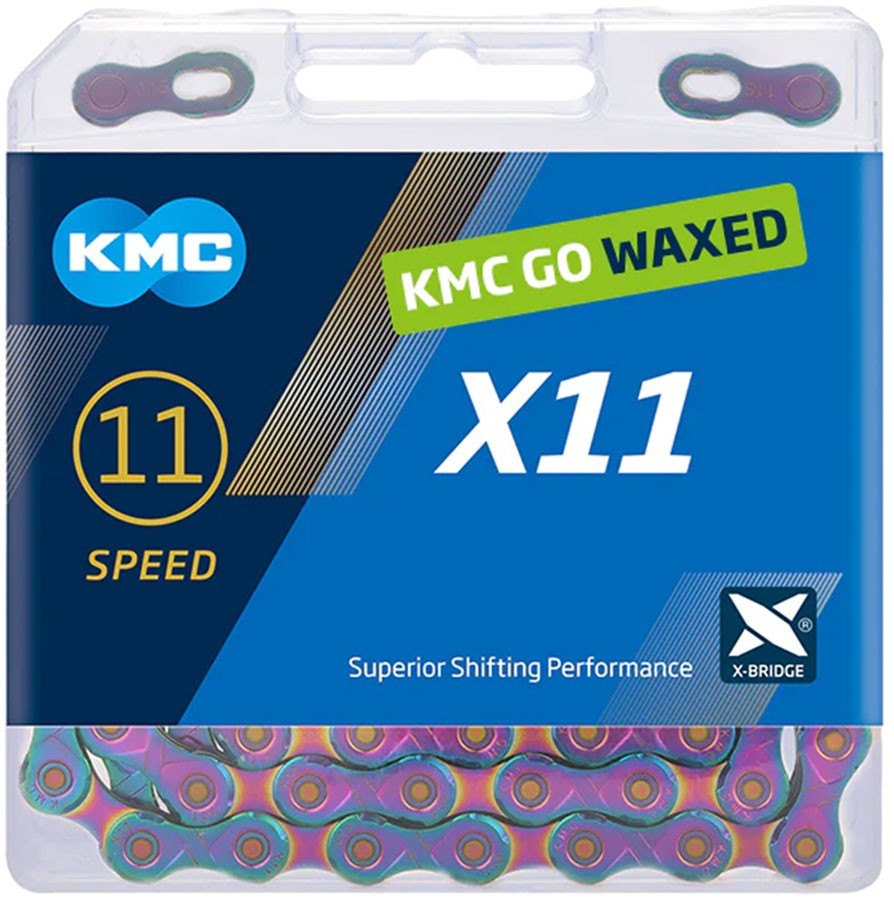 KMC X11 Waxed Chain - 11-Speed, 118 Links, Aurora