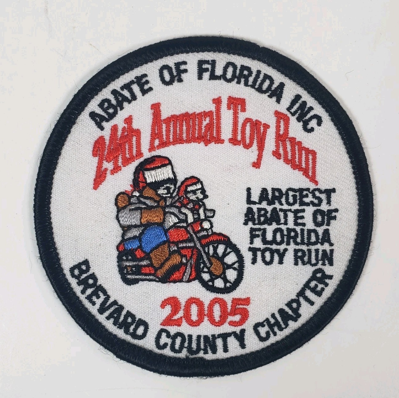 Toy Run Brevard 2005 Patch For Vest Largest ABATE FL 3" Round  (Y38)