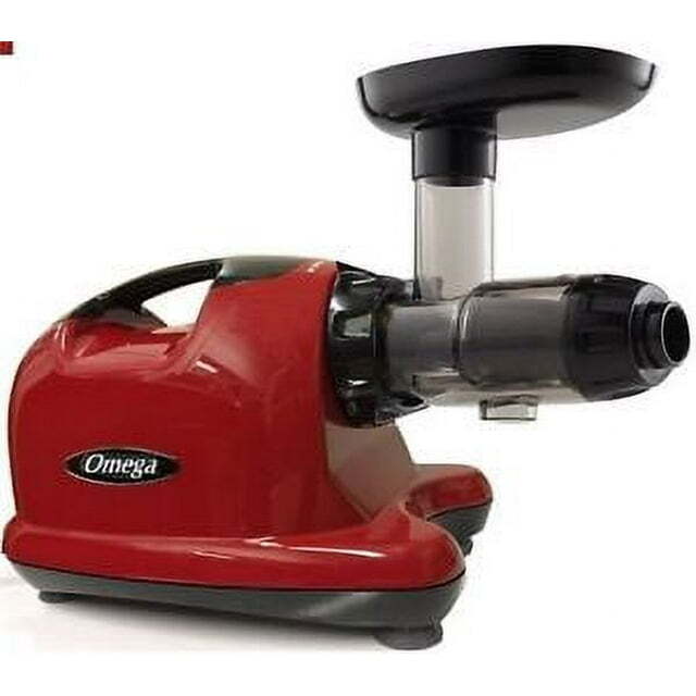 New Omega J8006 Electric Masticating Dual-Stage Juicer Juice Extractor, Red