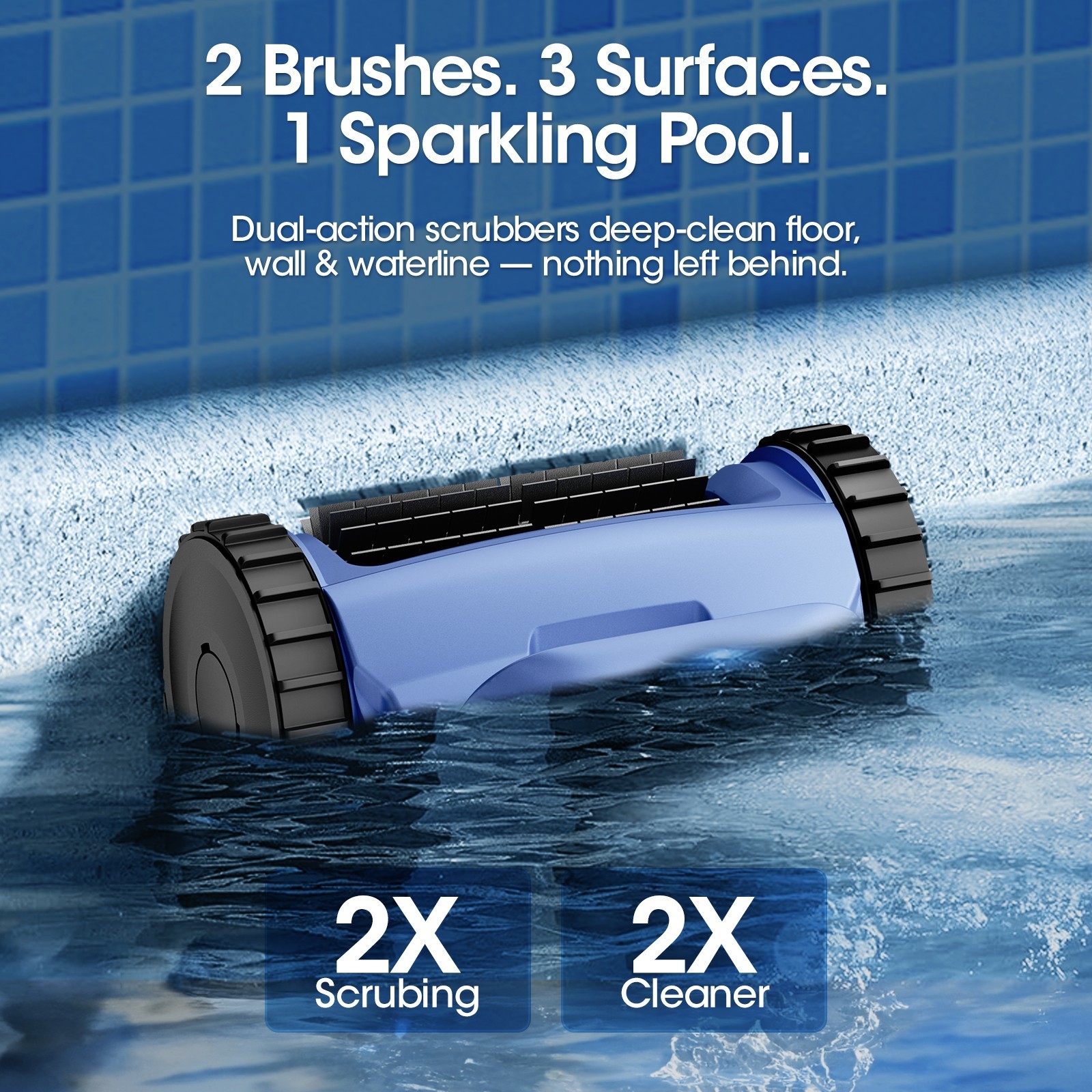 Seauto Cordless Robotic Pool Cleaner – 3H Sonar Navigation, Auto Path Planning