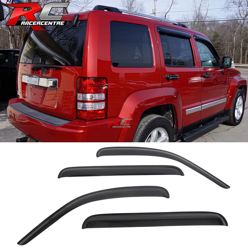 For 08-14 Jeep Liberty Window Visors Acrylic Sun Rain Deflector vent 4Pc