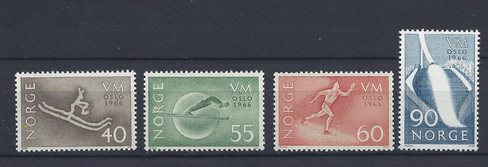 Norway 1966 World skiing championship MNH NK571-74