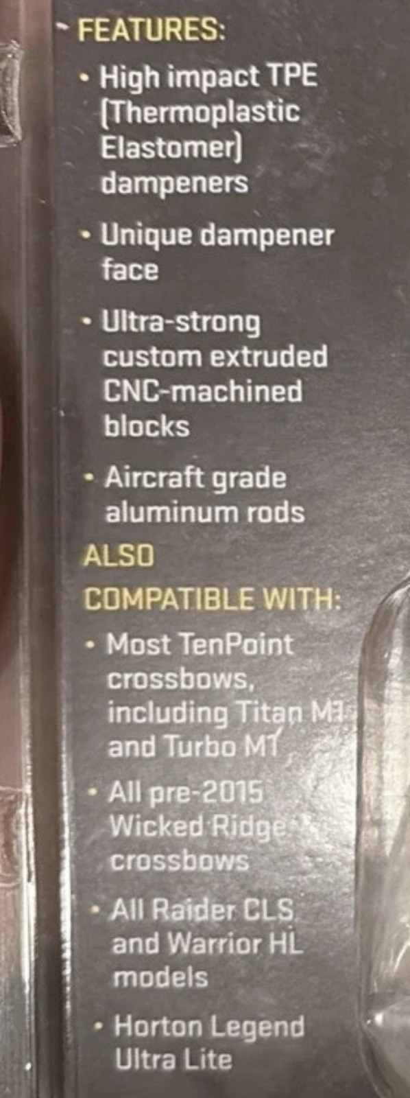 TenPoint Crossbow String Dampening System (SDS) Open Box Missing Extras