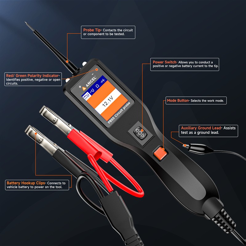 Car PowerScan probe Electrical Tester power Circuit Tester PB50 12/24V