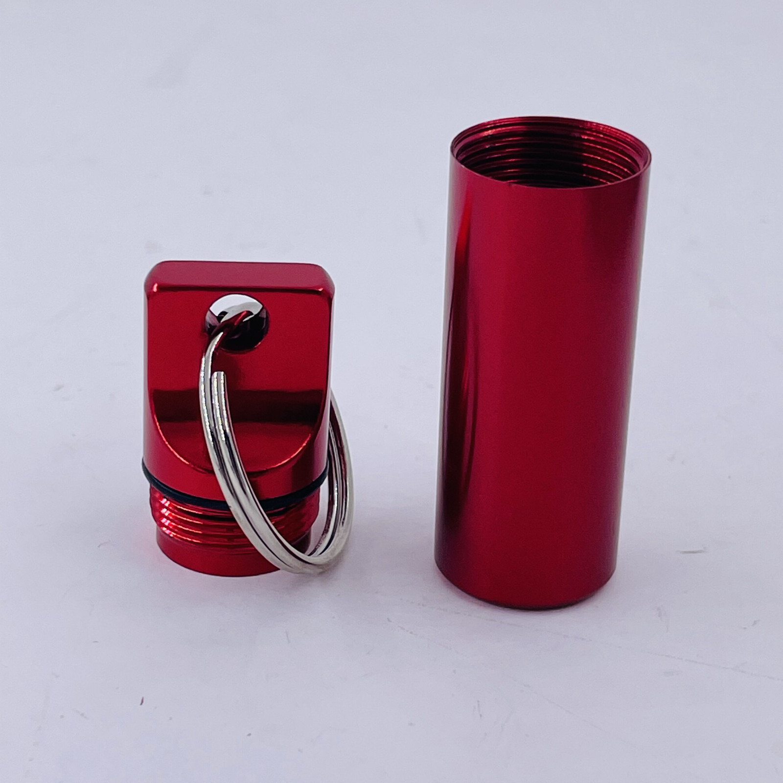 5pcs Waterproof Mini Pill Box Case Holder Container Metal Capsule Tool Keychain