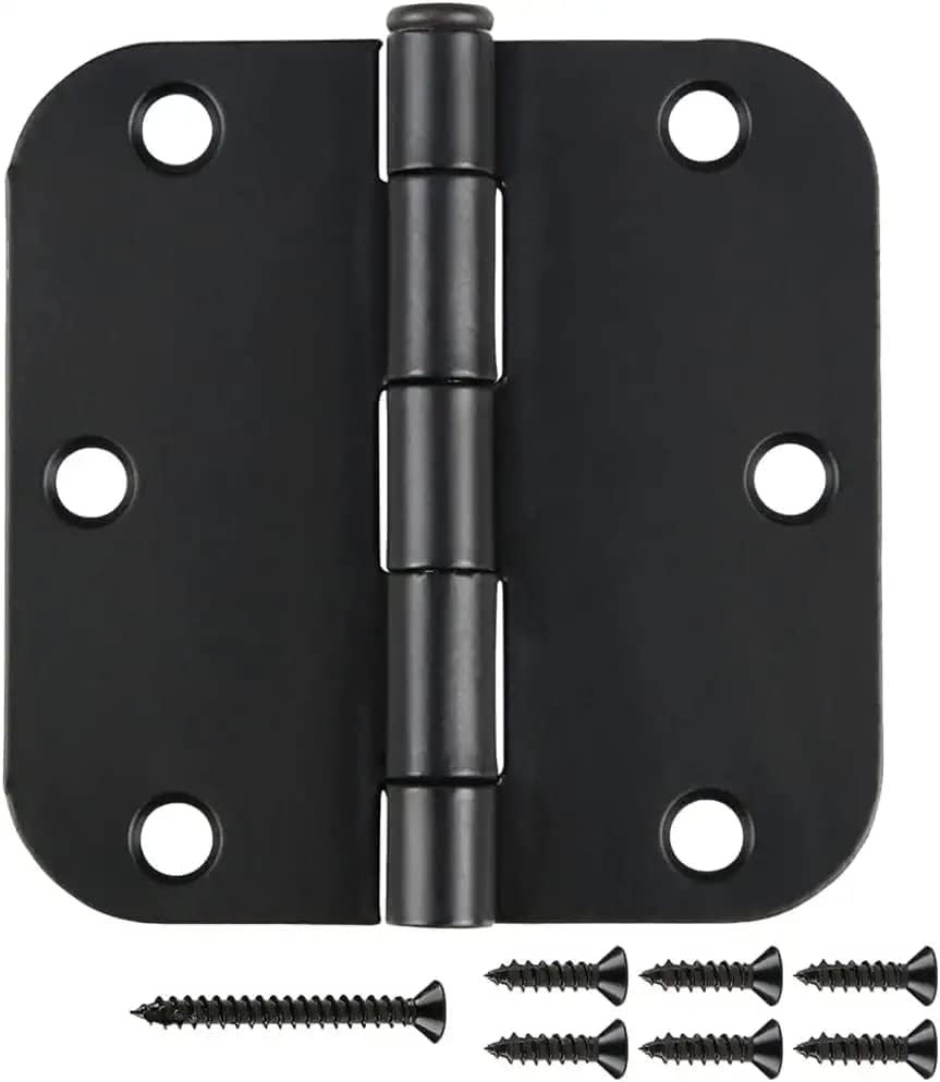 18 Pack Matte Black Door Hinges Black 3 1/2 Interior Door Hinges 3.5 Inch with 5