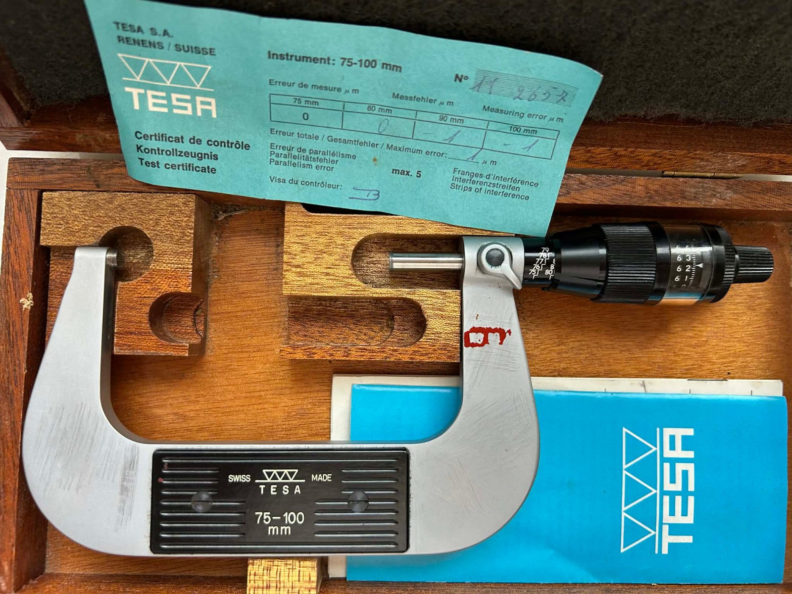 Tesa Micrometer 75-100 mm Micrometer with Counter