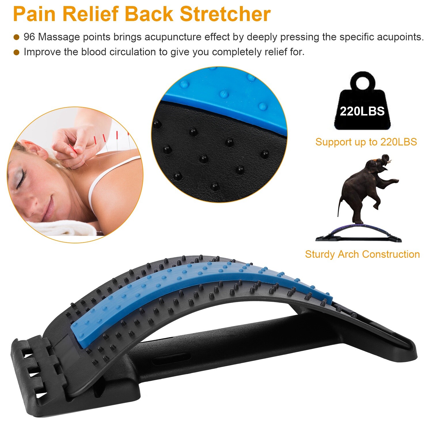 Magic Back Support Stretcher Posture Massager Lumbar Spine Extender Portable New