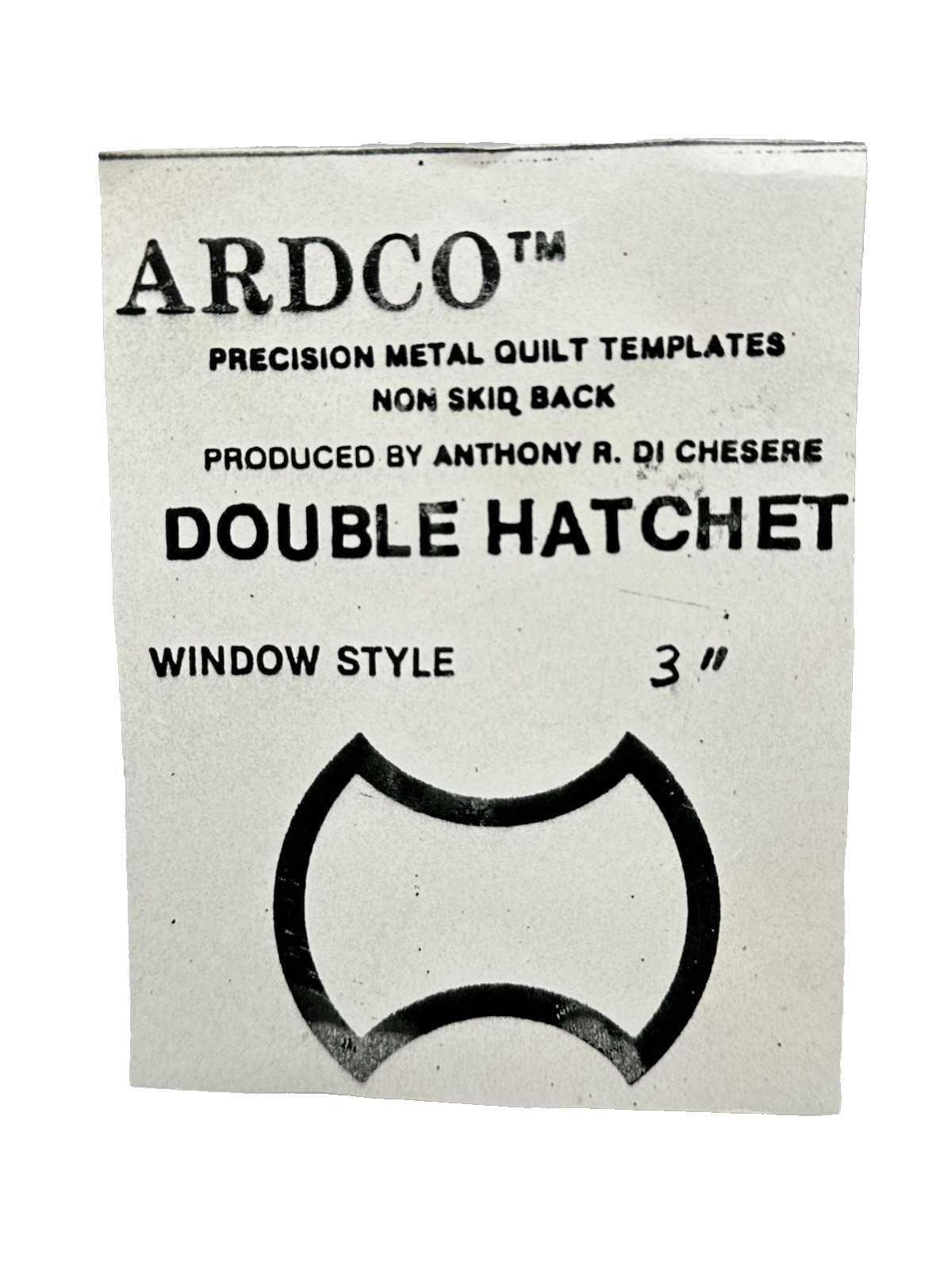 ARDCO 3" Double Hatchet Window Style Metal Quilt Template