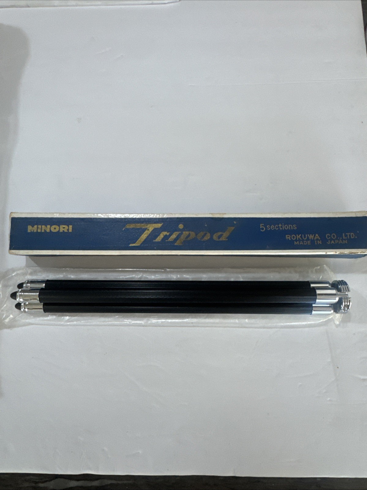 Rokuwa Minori Compact Metal Camera Tripod Pan Tilt w/ Case Box Extends to 44"