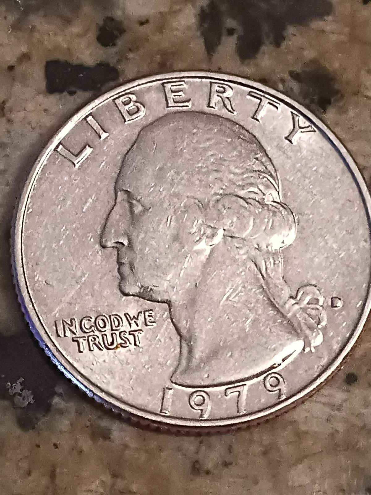 1979 ERROR Washington Quarter Filled D Mint Mark And I & N Touching