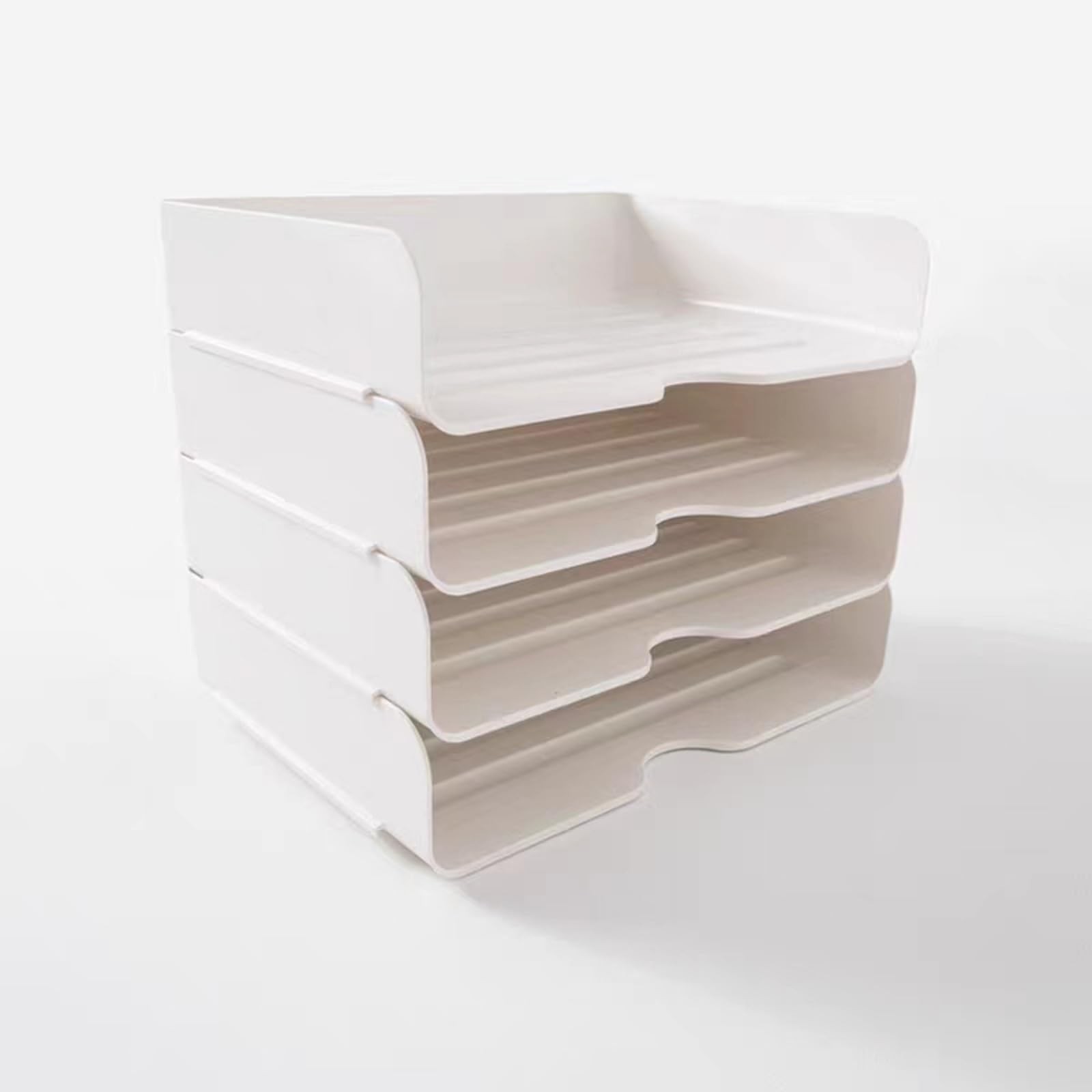 4 Tier Desk Organizer, Stackable Tray Organizer for Document, Letter, A4 File...