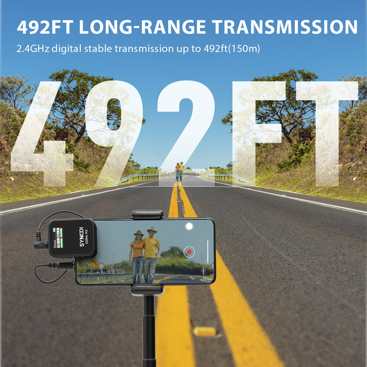 SYNCO G2(A2) Pro 2.4G Wireless Lavalier Microphone With Charging Case for Camera