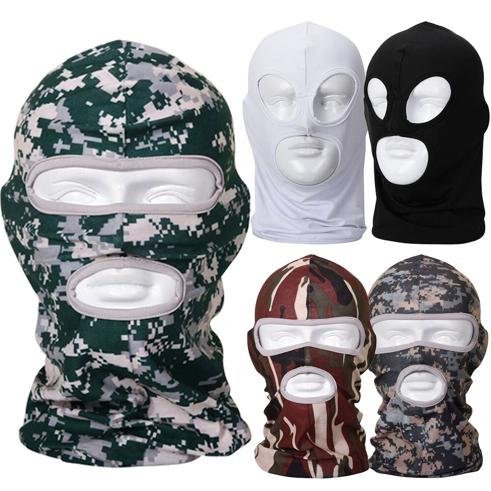 2/3 Holes Full Face Mask Balaclava UV Protection Hood Motorcycle for Men Women