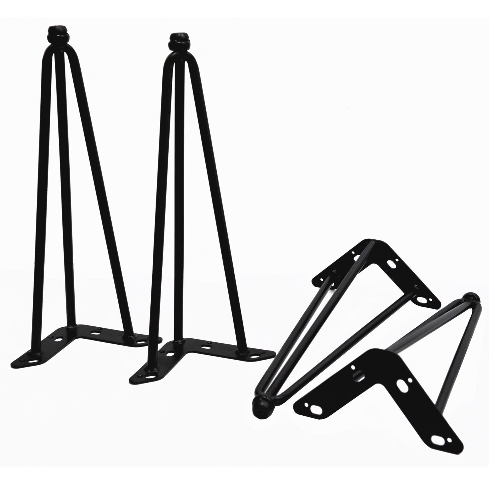 15" - 30" Coffee Table Metal Hairpin Legs Wrought Iron Bar Black Set of 4