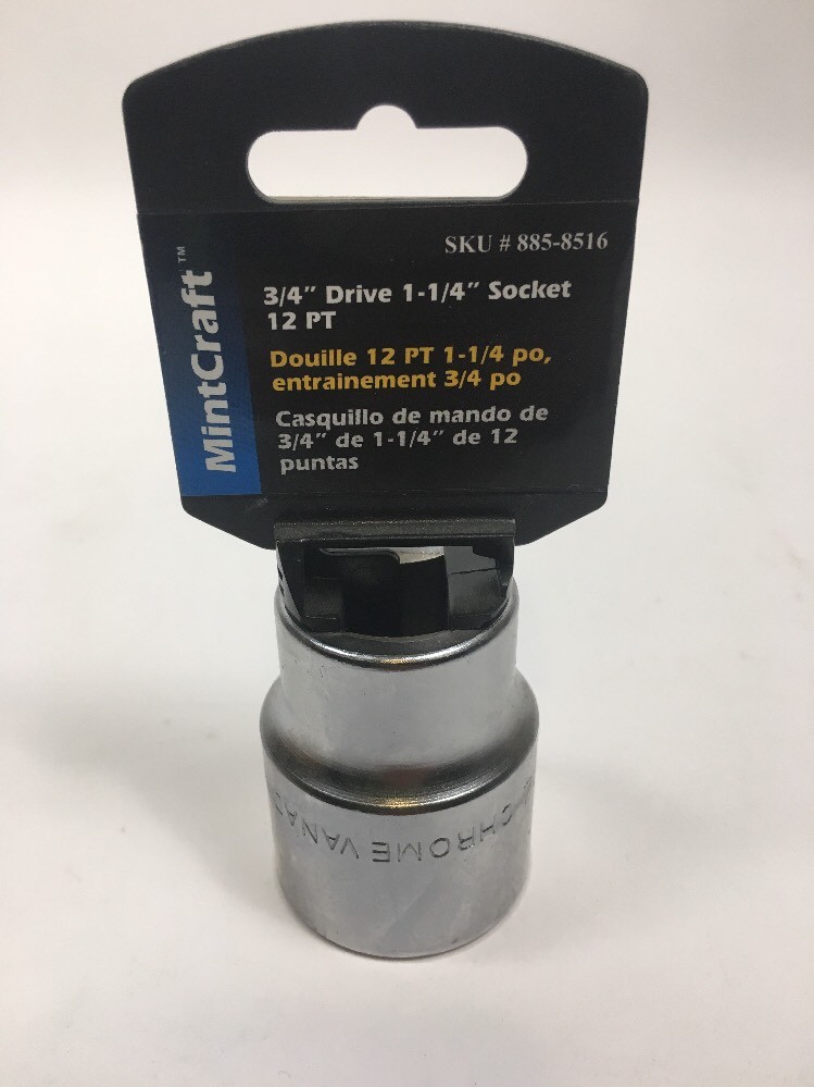 Mintcraft 8858516 Standard Sockets, 3/4" Drive - 12 Point, 1-1/4"