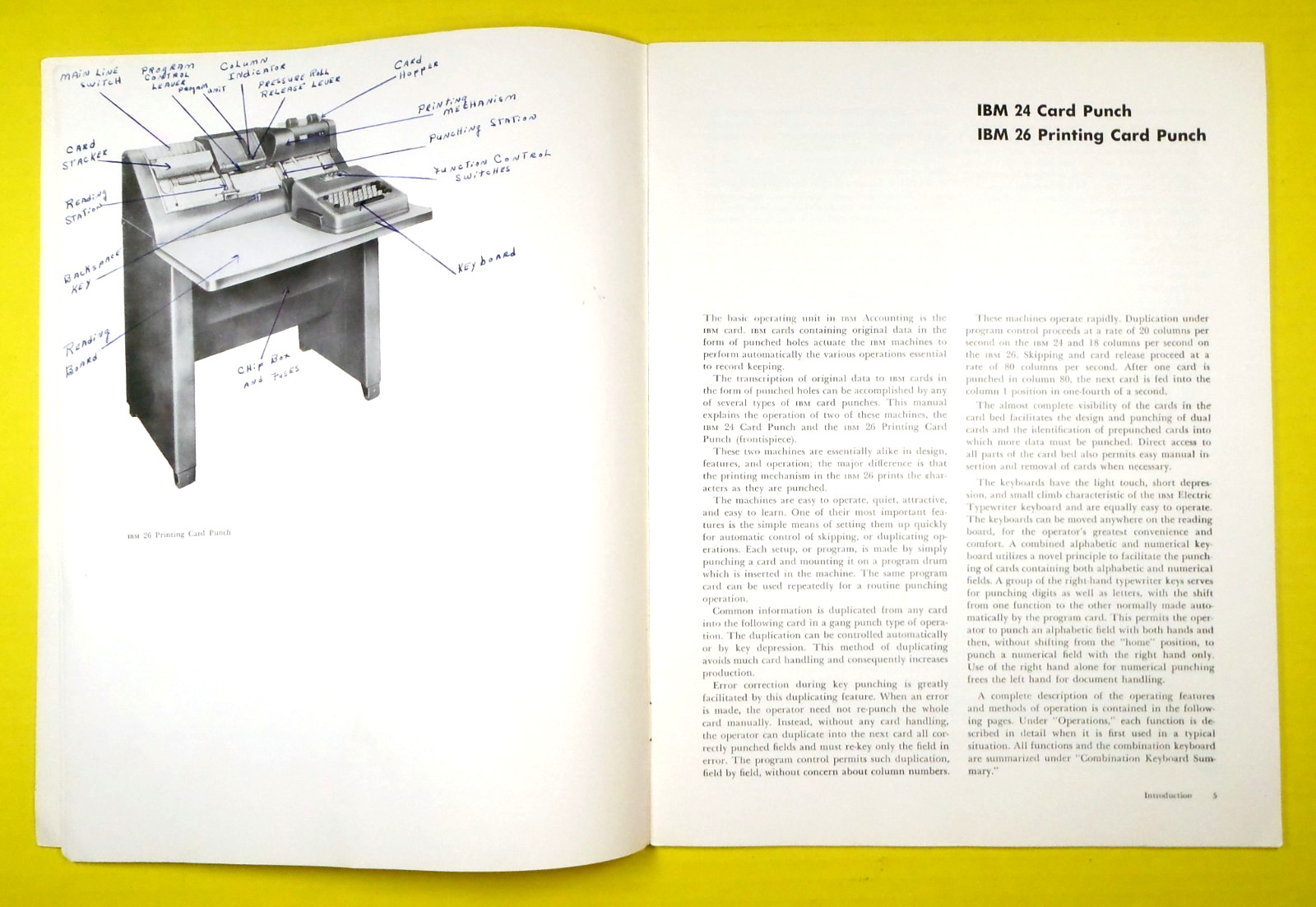 1959 IBM Computer 24 & 26 Printing Card Punch, 548 Interpreter Manuals _m2