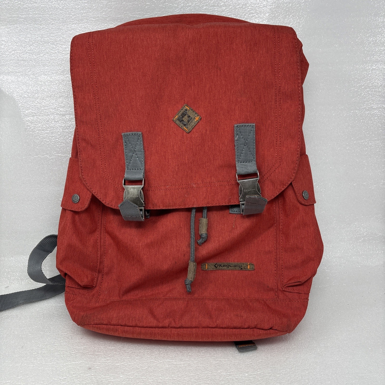 King Camp Daypack Backpack - Burnt Red - Drawstring and Clip Closure