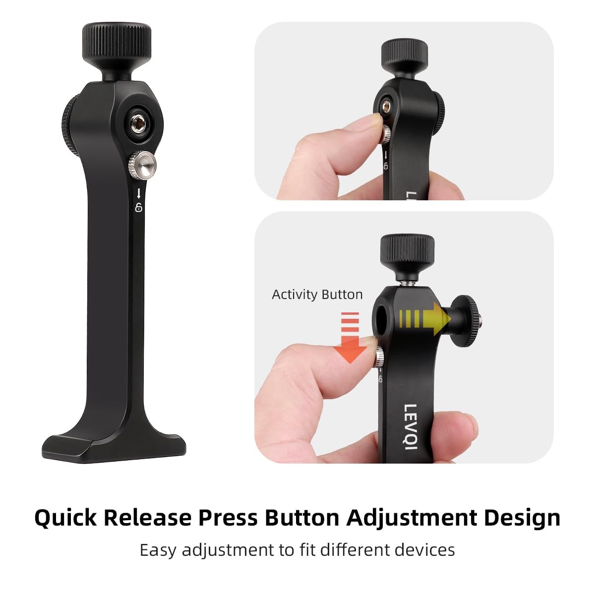 Binocular Tripod Mount Adapter With Quick Release Button 1/4 Inch Black