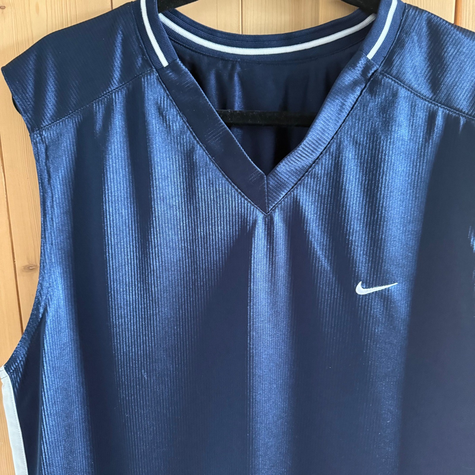 Nike Men's XL Reversible Basketball Jersey Blank Navy Blue Solid Sleeveless