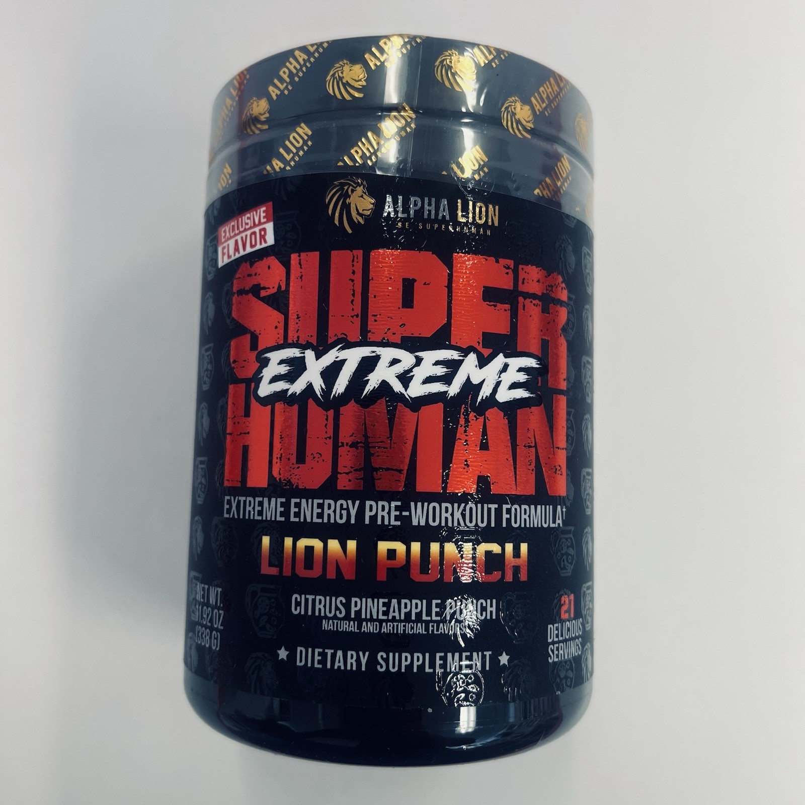 Alpha Lion Superhuman Extreme Pre-Workout. Lion Punch. 21 Servings.