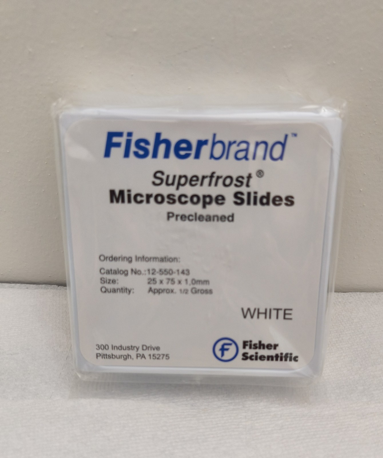 Fisher 12-550-143 Superfrost Microscope Slides Precleaned 1/2 Gross 25X75X1.0mm
