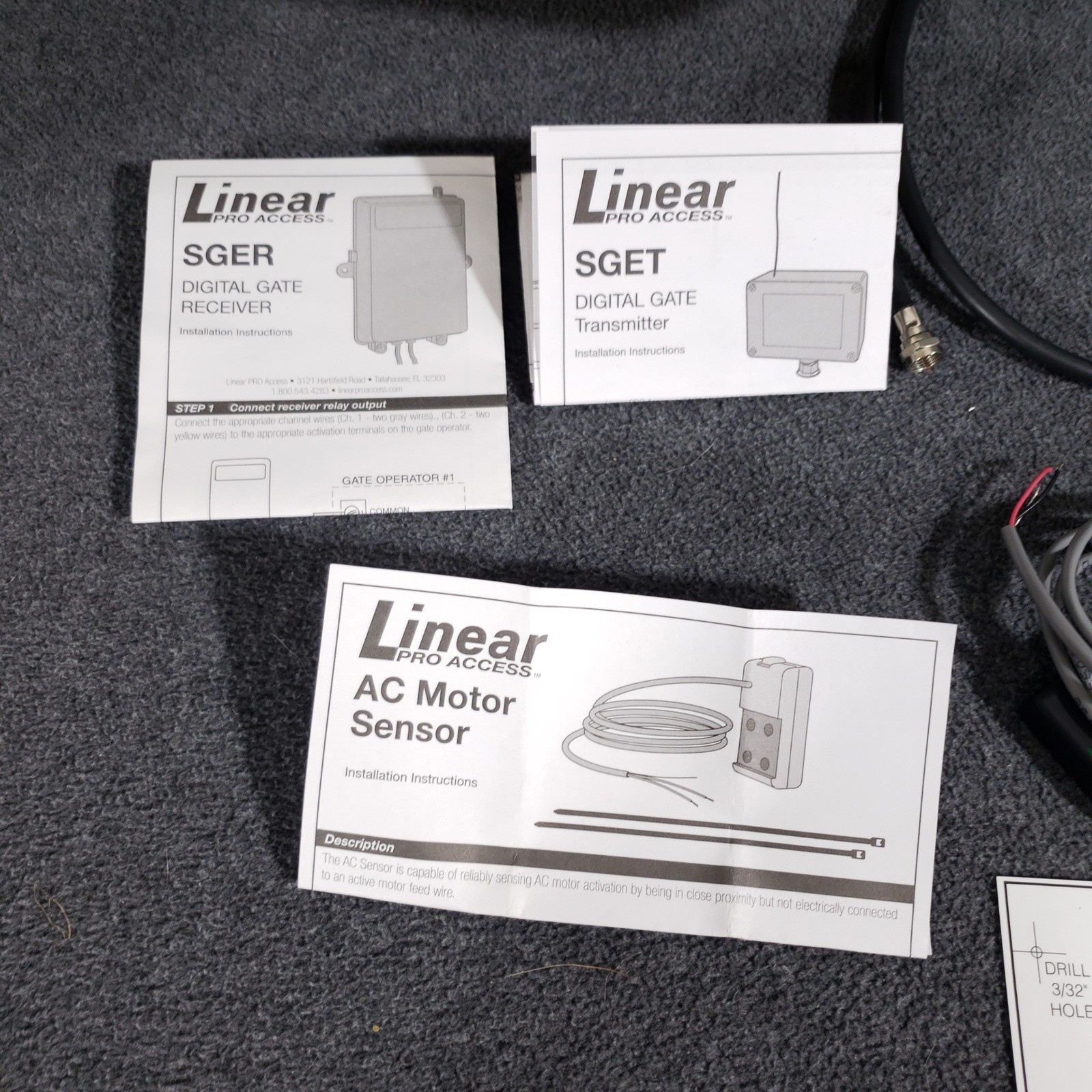 Linear Pro Access Gate Bundle SGER Receiver, SGET Transmitter, AC Motor Sensor