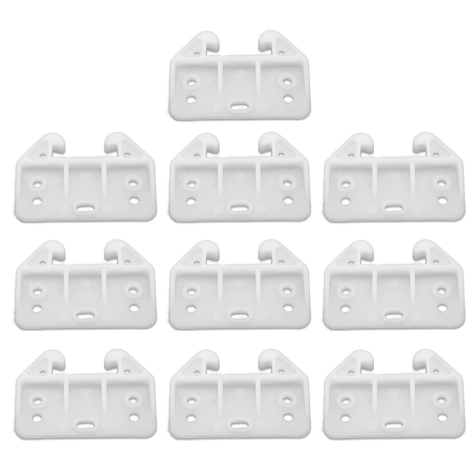 10PCS White Plastic Drawer Guides w/ Screws Replacement Brackets Kit