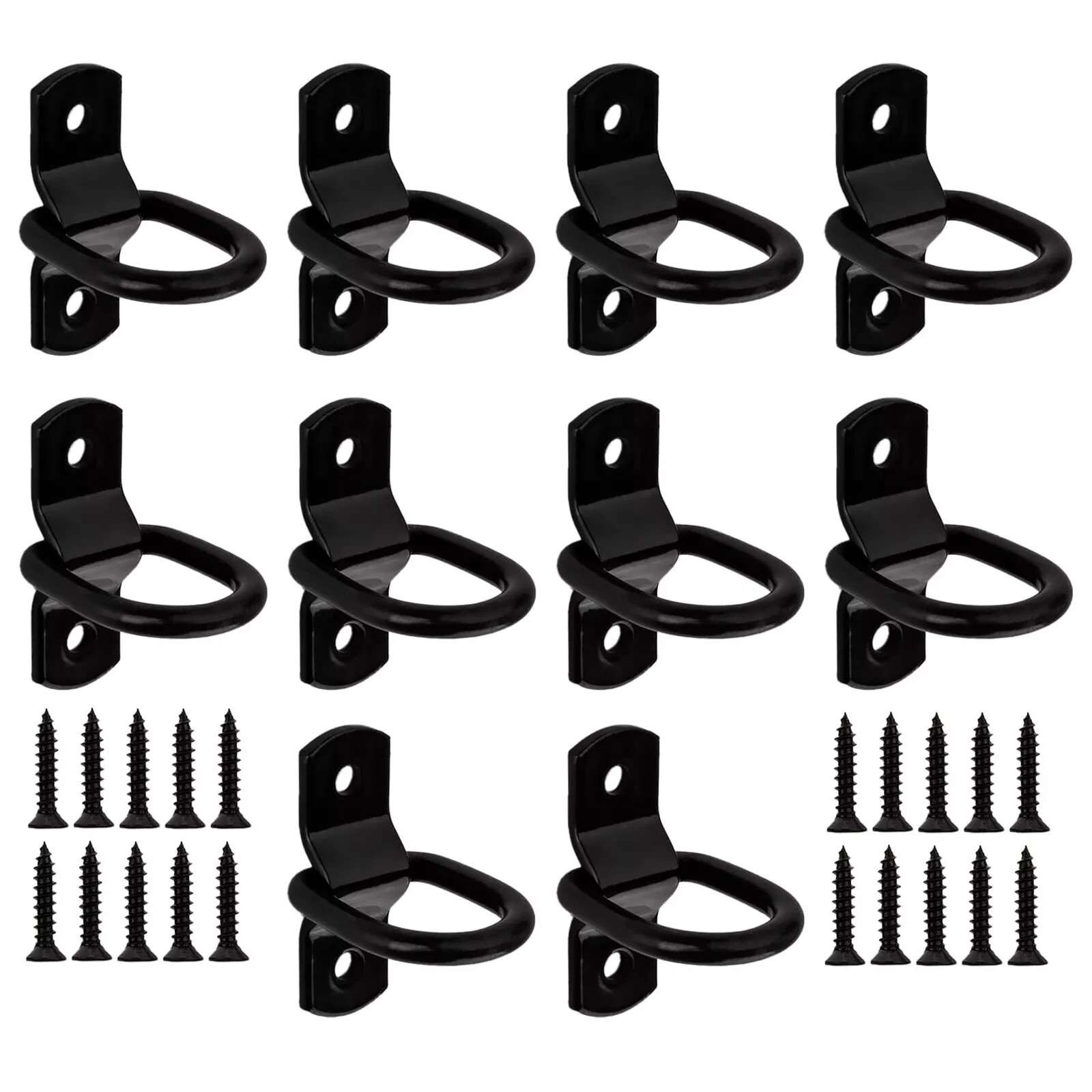 10 Pack D Rings Tie Down Anchors Hooks with Screws for Trailer Truck Bed Bracket