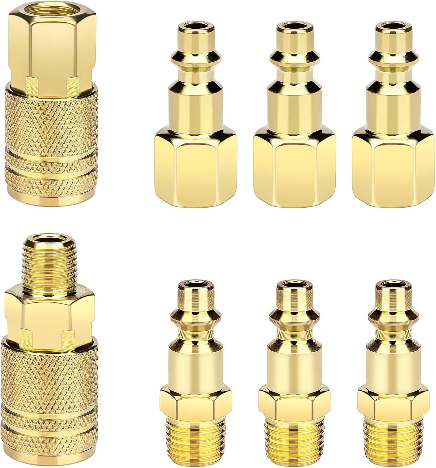 8 Pcs Air Compressor Fittings Set 1/4" NPT Quick Connect Air Coupler & Plug Kit