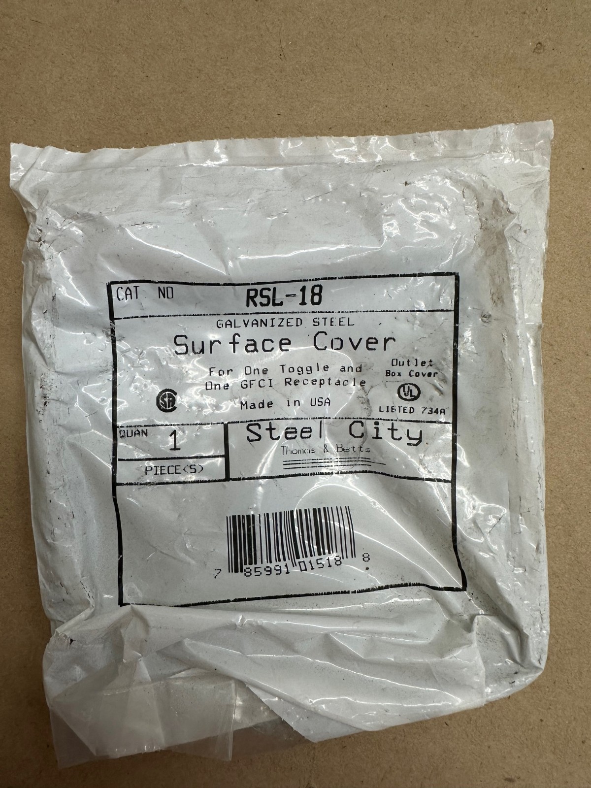 Thomas & Betts RSL-18 Steel City Surface Cover *NEW*