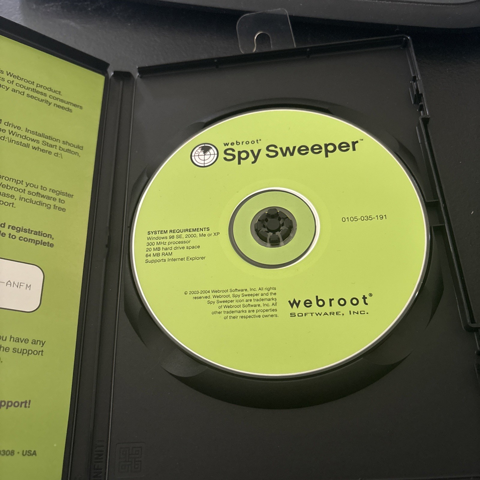 Webroot Software Spy Sweeper 3.0 CD-ROM Stop Spyware Computer Software Sept 2004