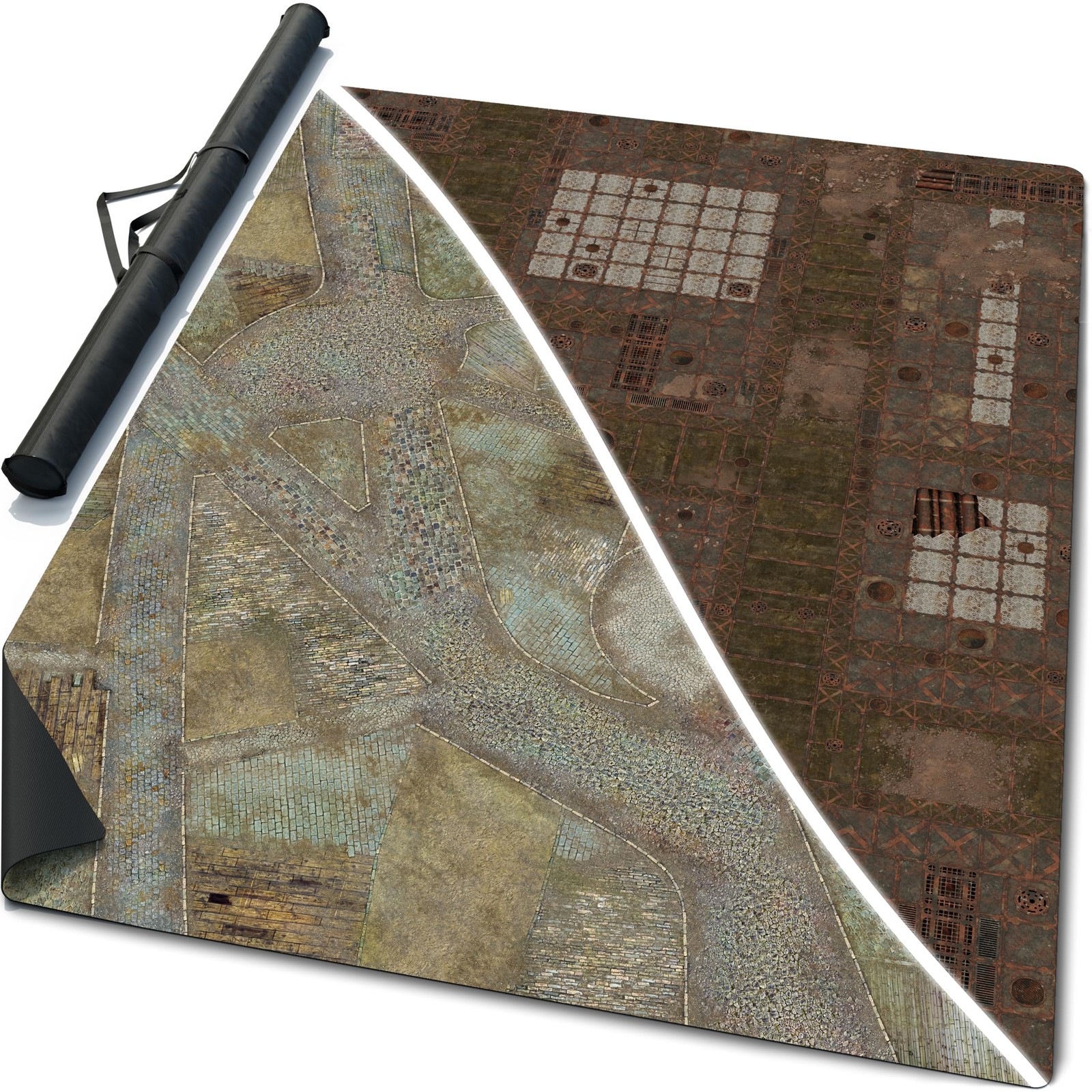60 x 44 inch Double-Sided Rubber Battle Mat: Depalemon + Zolotograd + Bag