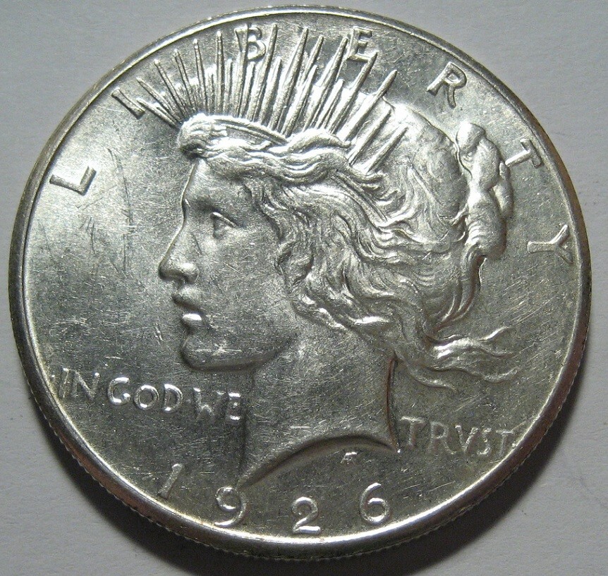 = 1926-S AU/BU PEACE Dollar, Super EYE Appeal & Details, FREE Shipping