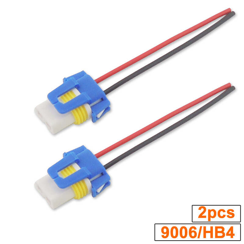2x 9006 9012 HB4 Headlamp Fog Light Ceramic Connector Wire Harness Female Socket