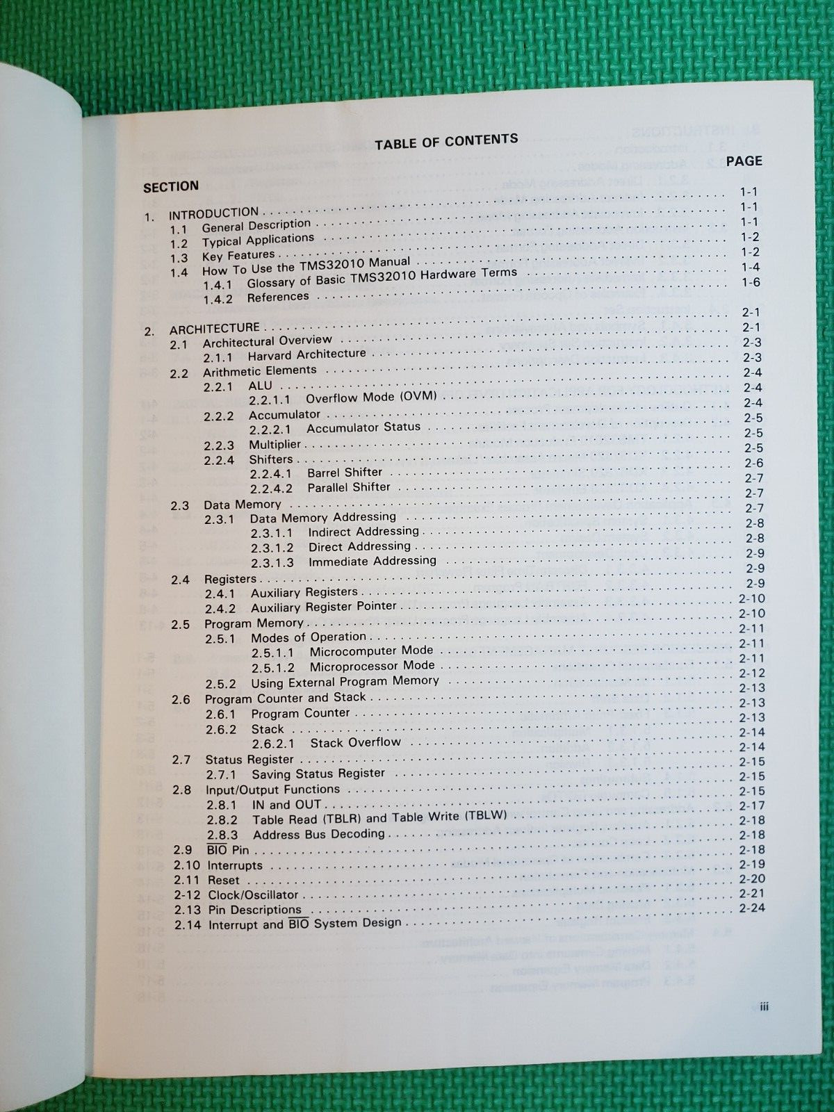 Texas Instrument DSP TMS32010 User's Guide - 1985