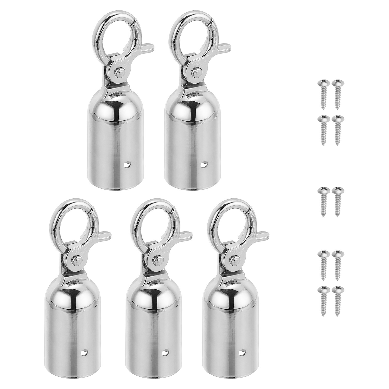 1.3"x3.9" Stanchion Rope End Stopper 5pcs Cord End Caps Barrier Rope End Silver