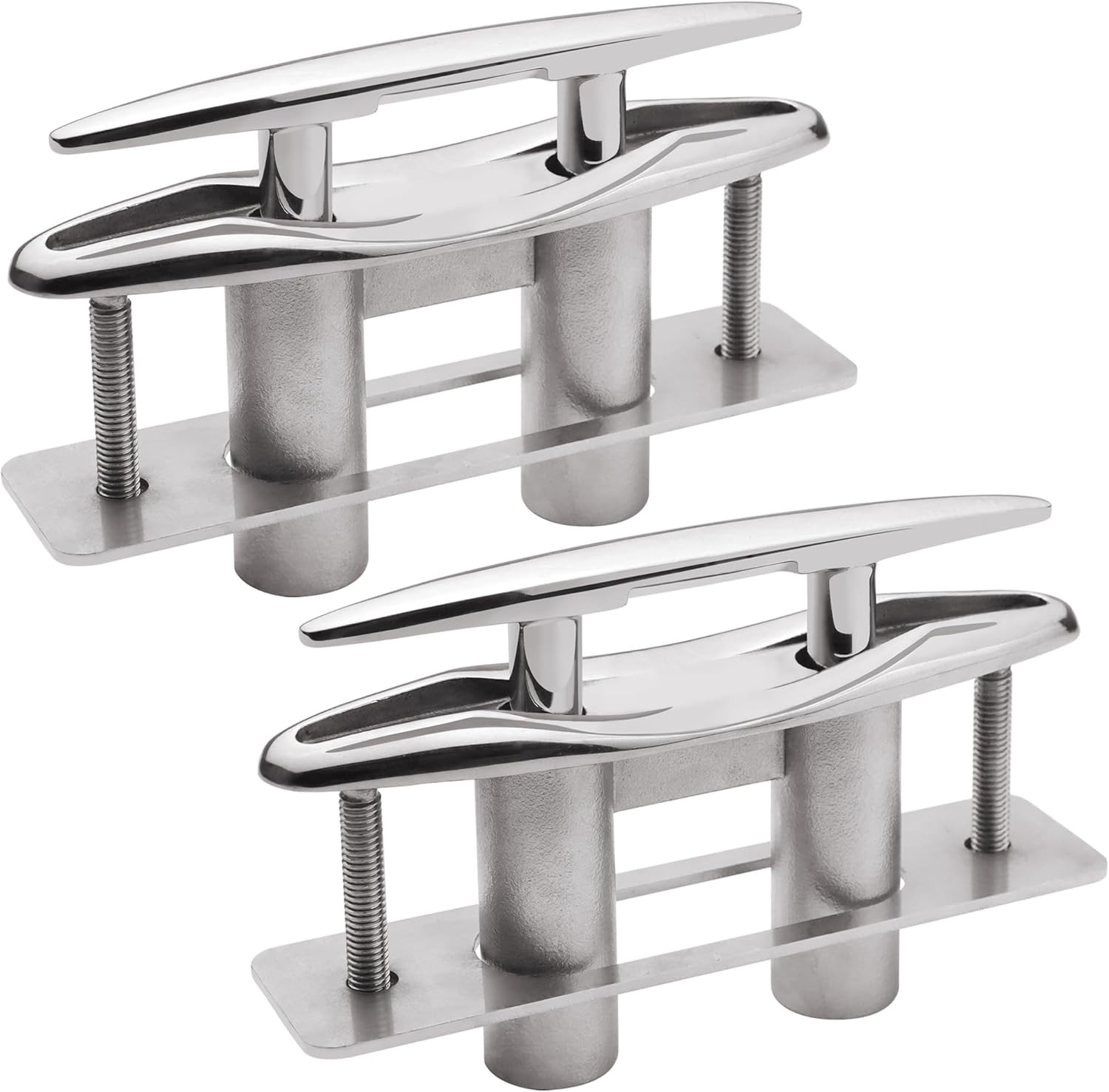 2 Pack 8" Boat Cleat 316 Stainless Steel Pull up Cleat Flush Mount Cleat Lift