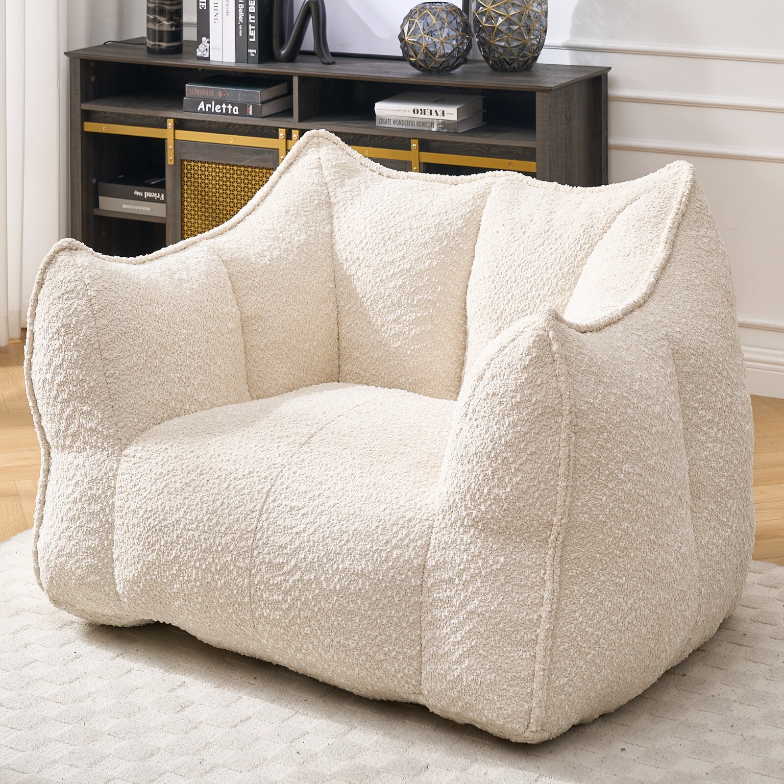 Sofa chairs with highly resilient foam for living rooms and bedrooms Beige