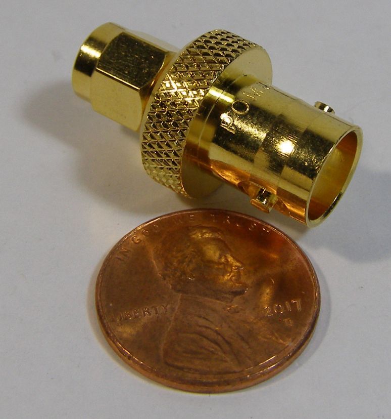 SMA MALE TO BNC FEMALE ADAPTER UNKNOWN BRAND GOLD A-76