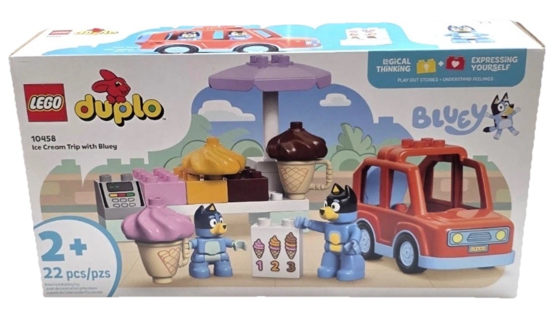 LEGO DUPLO Ice Cream Trip w/Bluey Complete Set 22pcs (10458) factory sealed!!💙