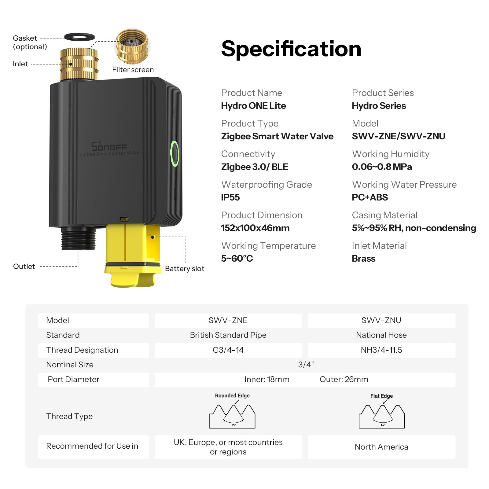 SONOFF Hydro ONE Lite Zigbee Smart Sprinkler Timer Scheduling Without Flow Meter