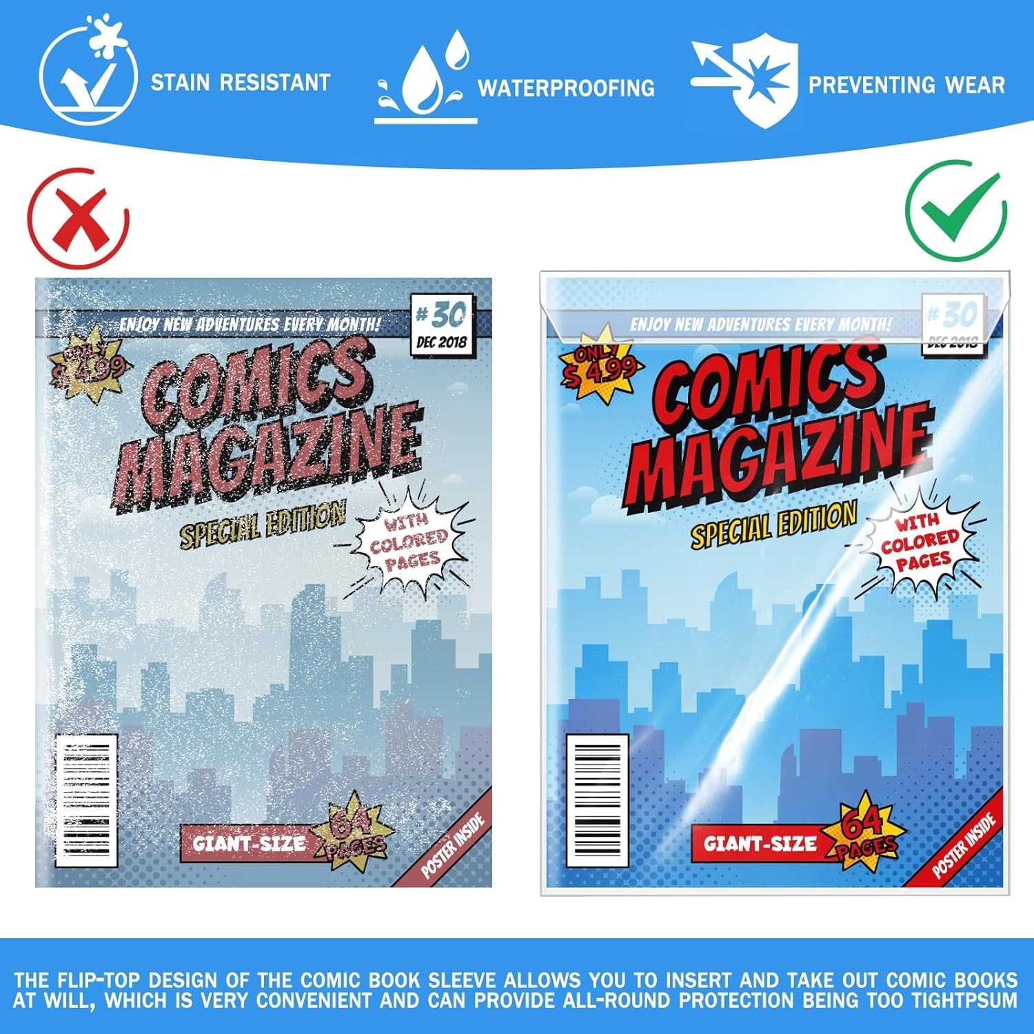 25 Sets Current Size Comic Book Bags & Boards Reusable Transparent Comic Book
