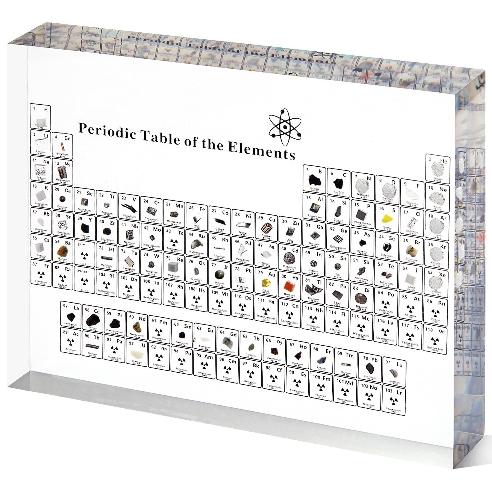 Large Periodic Table with Real Elements Inside 8 Inch Acrylic Periodic Table ...