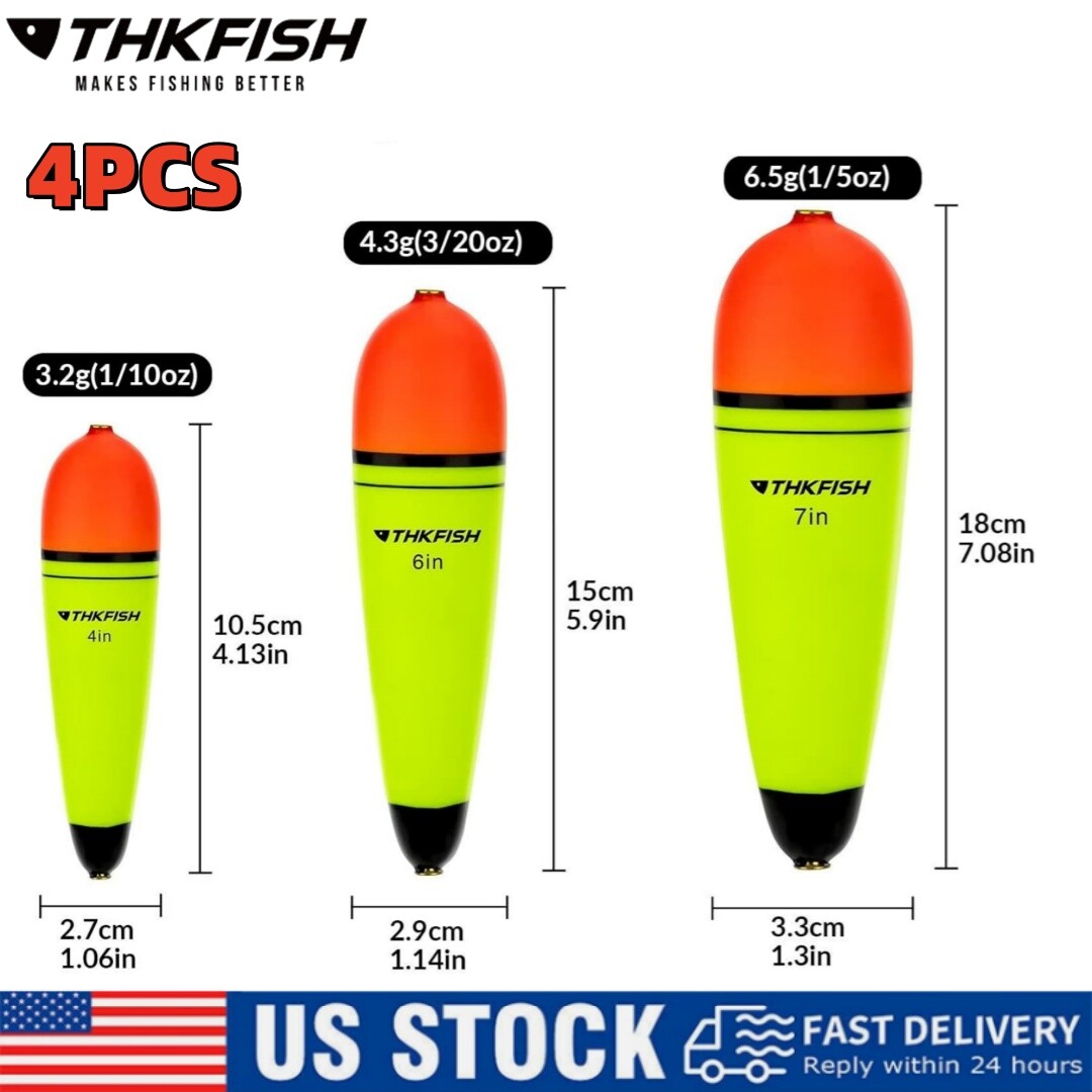 4pcs Fishing Floats Slip Bobbers EVA Slider Bobbers for Sea Fishing Freshwater