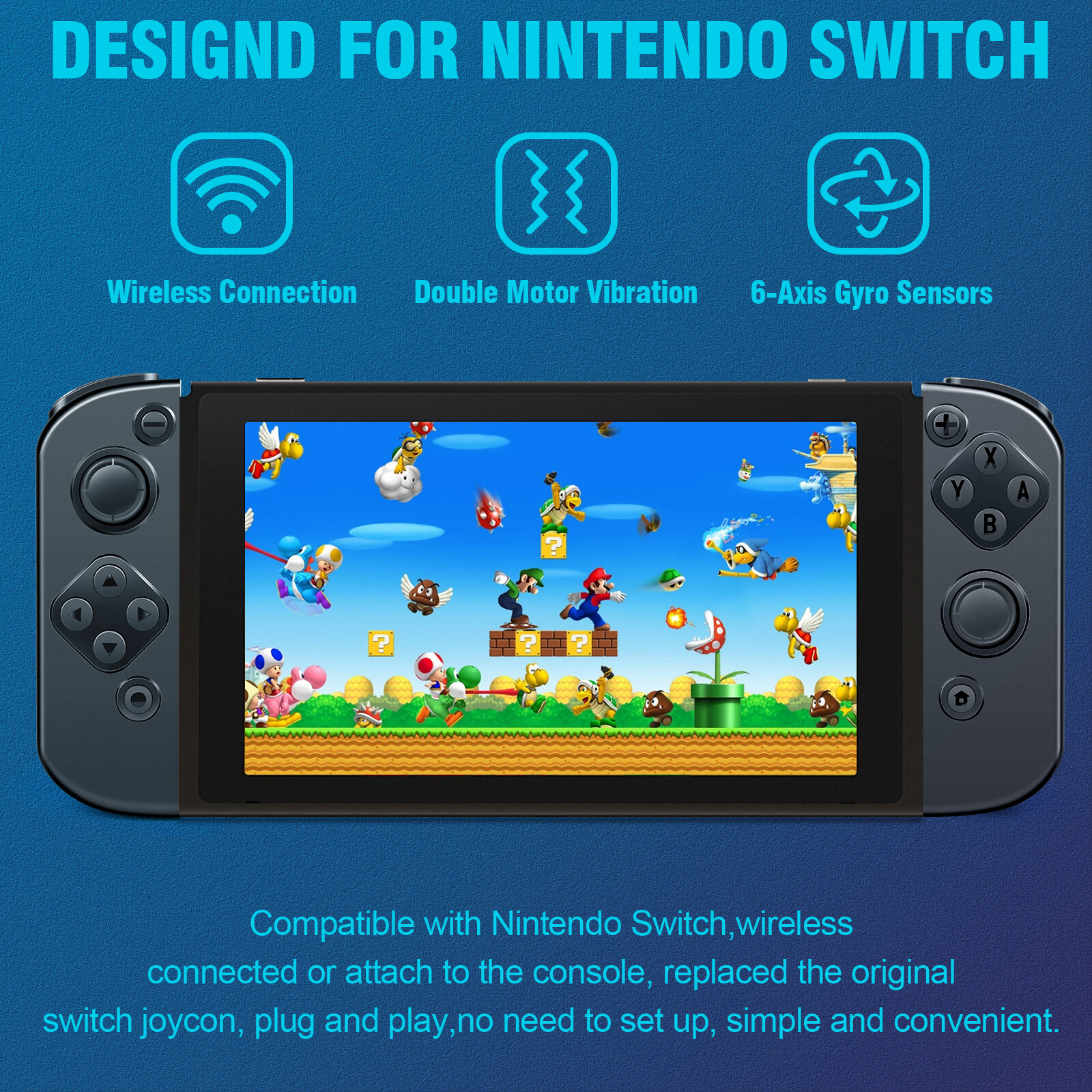 NEW Wireless Controller Pair for Nintendo Switch Left and Right BluetoothGamepad