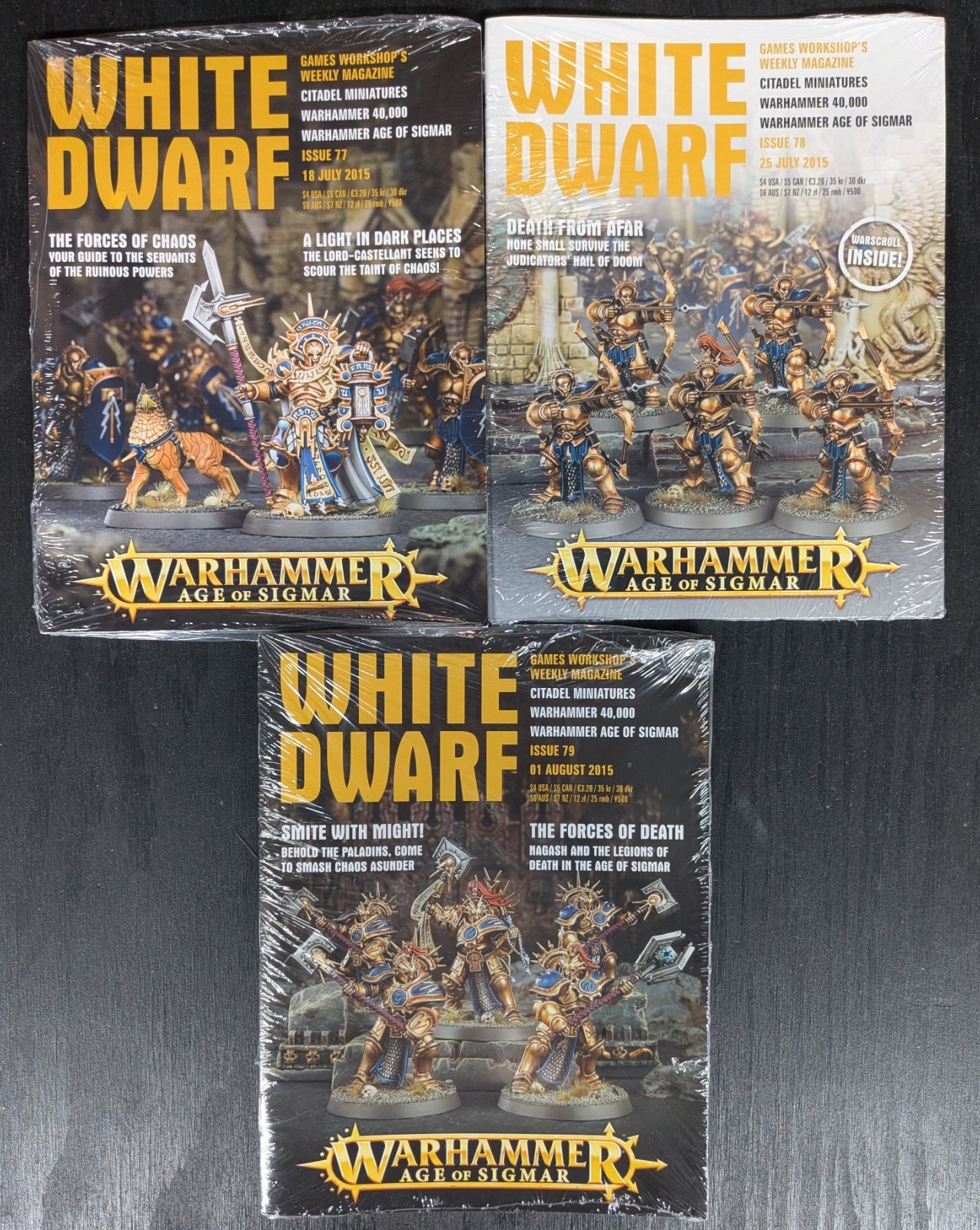 Games Workshop: White Dwarf Weekly Lot - 2015 (Issues 77, 78, 79) ALL SEALED