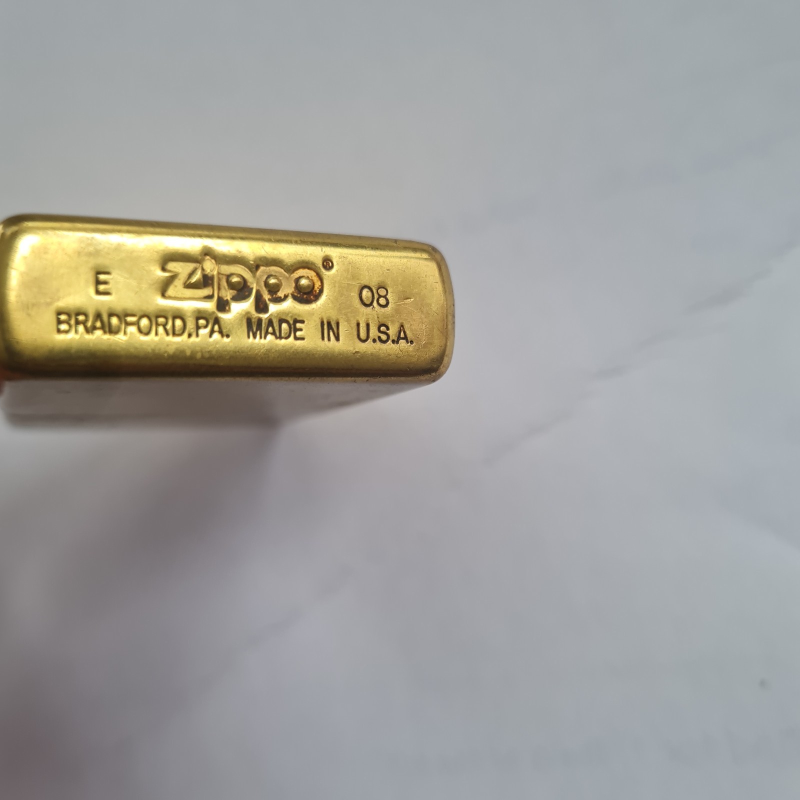 Zippo Solid Brass Lighter Used Brass Finish Classic Collectible
