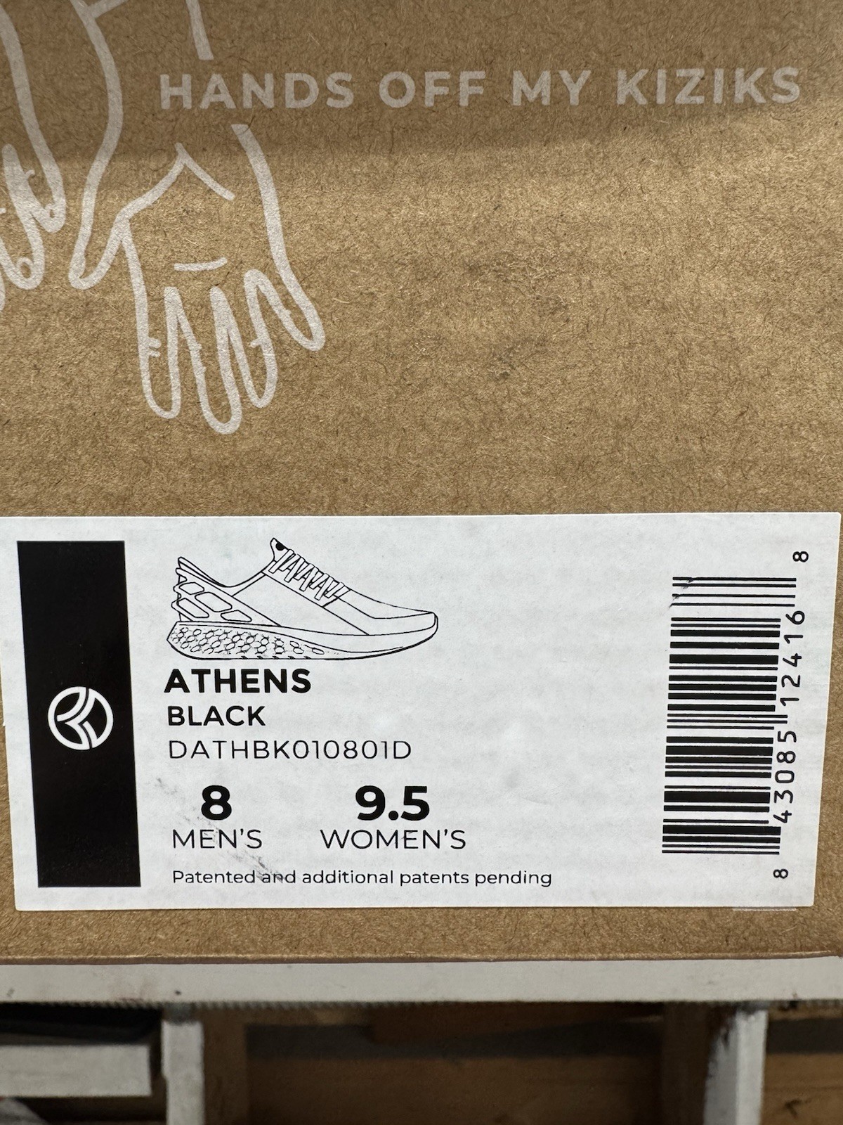 Kizik Athens Black Mens Athletic Sneaker